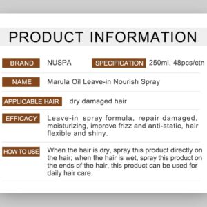 Diamond Edge Marula Oil Volume Nourish Leave-In Detangler Spray Hair | Detangle, Heat Protection | Smoothes Frizzy Hair | Adults & Children Suitable for all types.