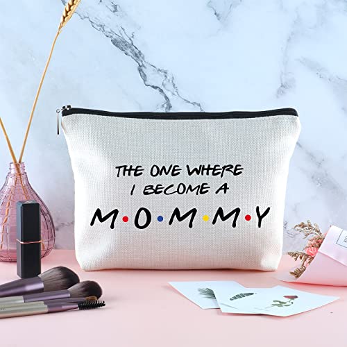 New Mommy Gift Pregnancy Gifts for First Time Moms Zipper Makeup Bag Travel Cosmetic Bag the One Where I Become a Mommy Bag First Time Mom Gift Mommy to Be Gift Baby Shower Announcements Ideas