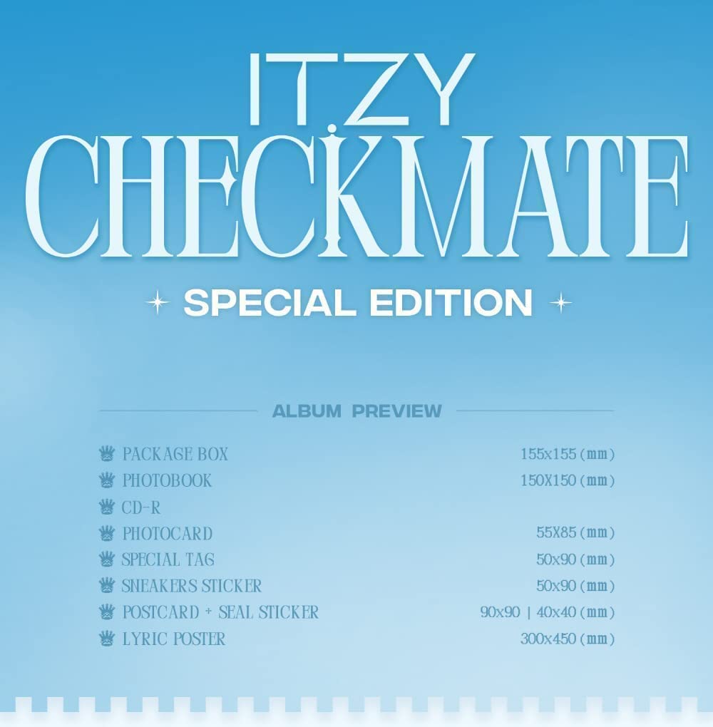 DREAMUS ITZY CHECKMATE SPECIAL EDITION CD+Lyric Poster On Pack+Photobook+Photocard+Special Tag+Sticker+Postcard+Tracking Sealed (B Version)