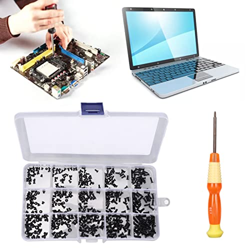 KUIDAMOS Laptop Screws, Portable Sturdy Durable Replacement Notebook Computer Screws Carbon Steel with Storage Box for Electronic Repair for Laptop Repairs