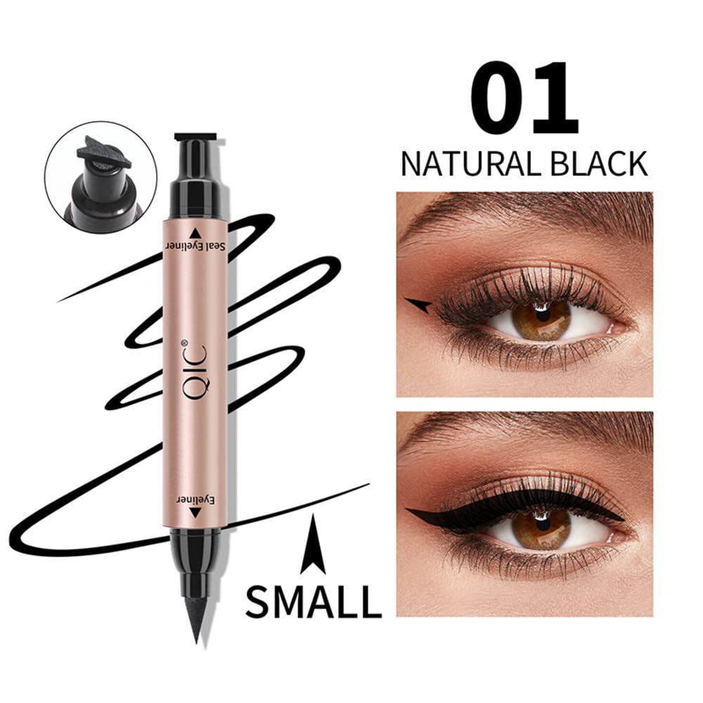 Go Ho Liquid Eyeliner Stamp Wingliner,Black Winged Eyeliner Stamps for Cat Eyes,Long lasting Super Slim Precise Felt Tip Liquid Eye Liner Tattoo Tools,1 PC