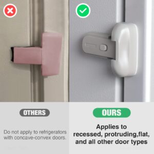 NiHome Child Proof Refrigerator Fridge Freezer Door Lock 2-Pack for Kids Safety, Child Proof Doorknob for Max 1" (25mm) Sealing Strip for Toddlers and Kids, No Tools or Drilling Need (Grey)