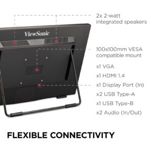 ViewSonic TD2465 24 Inch 1080p Touch Screen Monitor with Advanced Ergonomics, HDMI and USB Inputs