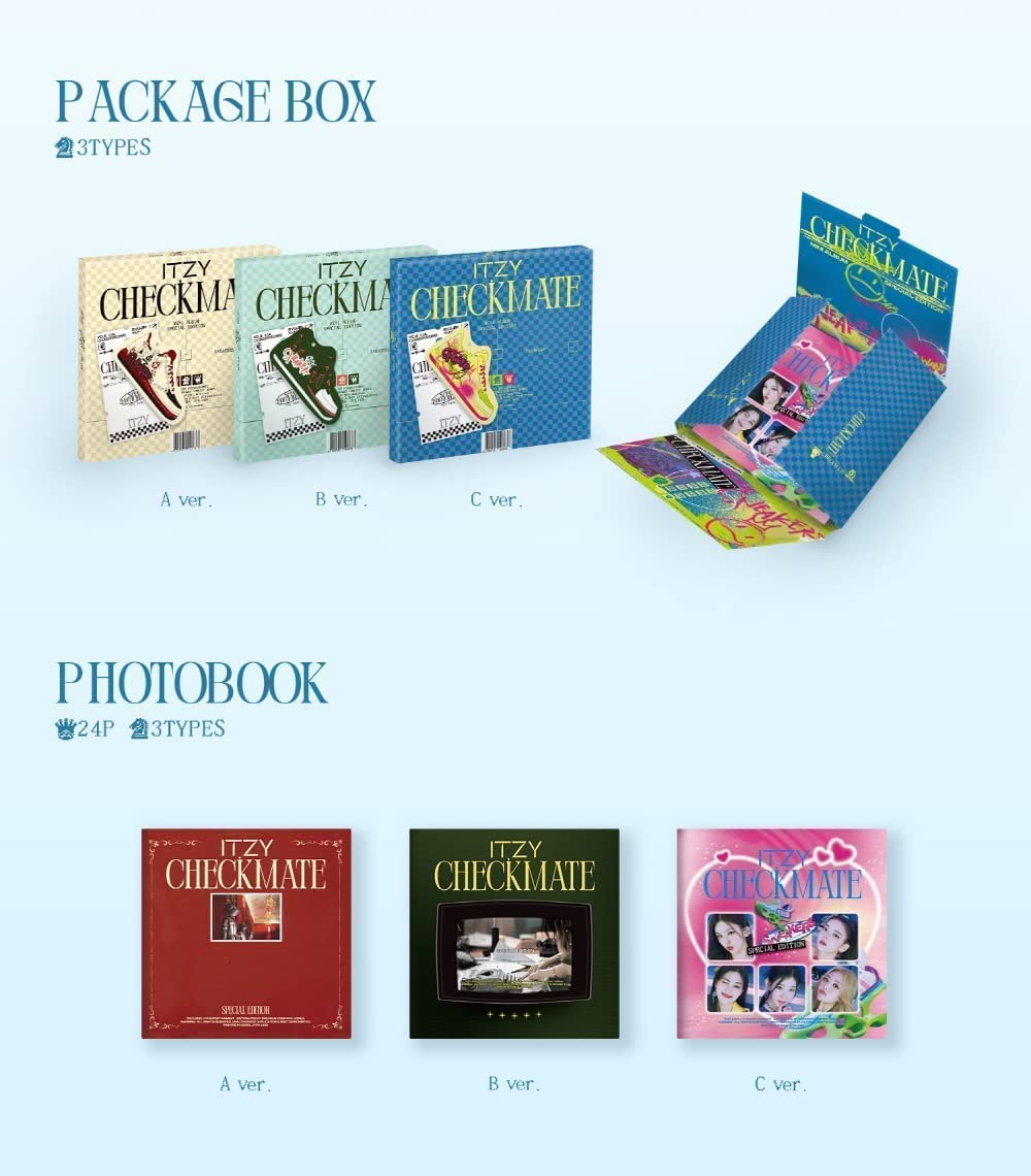 DREAMUS ITZY CHECKMATE SPECIAL EDITION CD+Lyric Poster On Pack+Photobook+Photocard+Special Tag+Sticker+Postcard+Tracking Sealed (B Version)