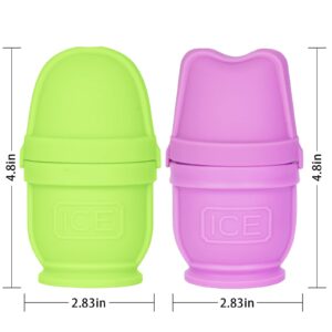 BFASU 2 packs ice roller for face and body parts. Massage, facial beauty ice roller skin care tools(green+purple)