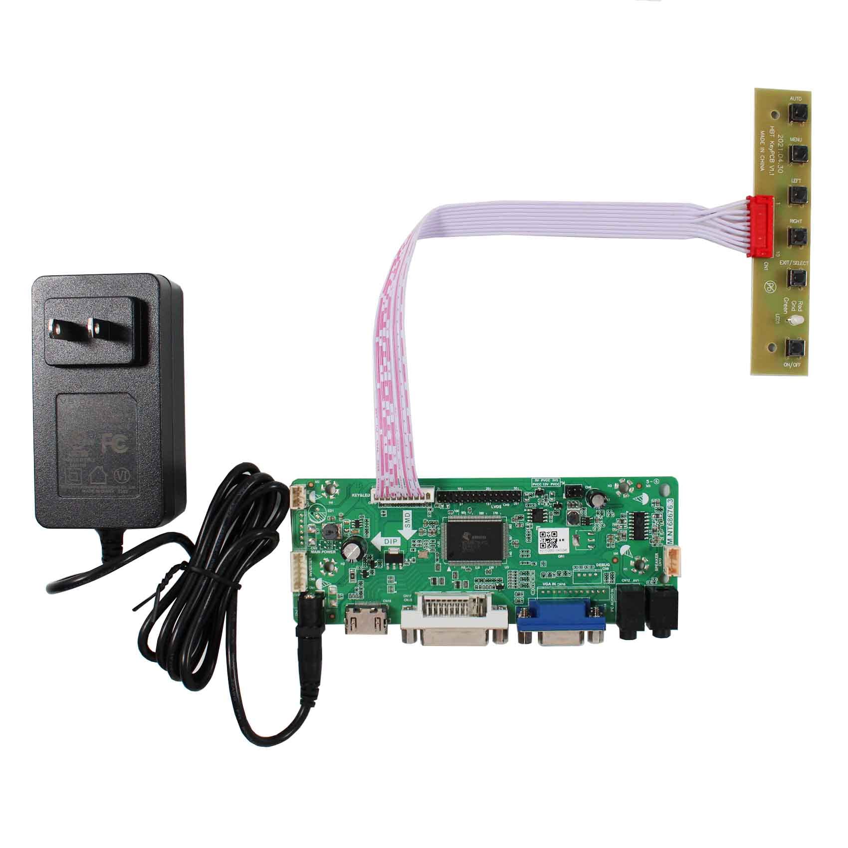 VSDISPLAY for 17 inch 4:3 1280X960 DV170YGZ-N10 DV170YGM-N10 HD-MI DVI VGA Audio LCD Controller Board and 12V DC 2A Power Adapter Supply US Plug with 5.5x2.1 mm / 3.5x1.35 mm Port