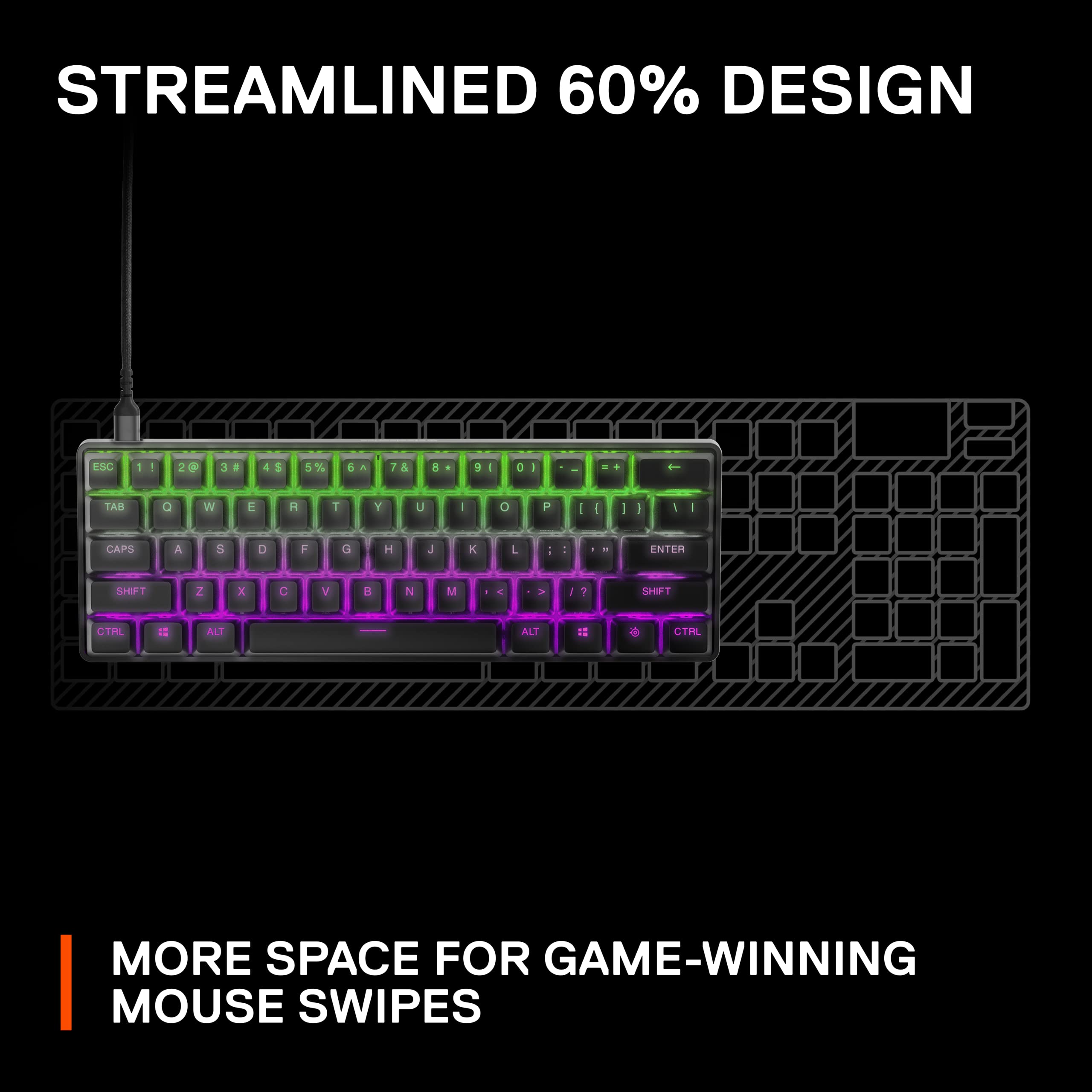 SteelSeries Apex Pro Mini Mechanical Gaming Keyboard – World’s Fastest Keyboard – Adjustable Actuation – Compact 60% Form Factor – RGB – PBT Keycaps – USB-C (Renewed)