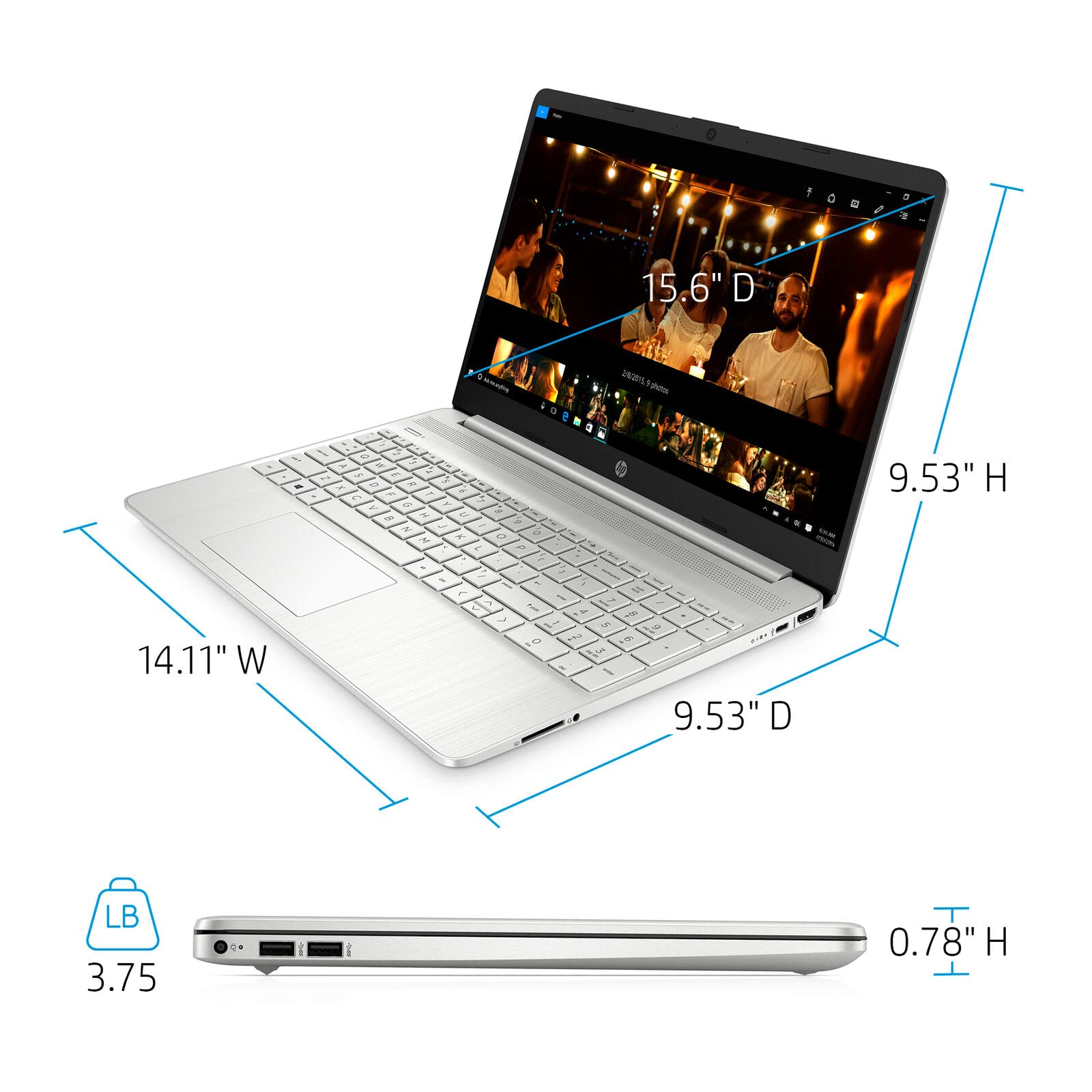 HP Laptops for Business & College Student, 15 inch Laptop Computer with 15.6 FHD Screen, 2022 Newest Upgraded, AMD Ryzen 3 3250U, 16GB RAM, 1TB SSD, HDMI, Webcam, Windows 11, Fast Charge