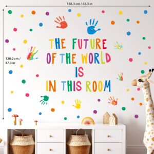 DECOWALL DS8-8050 Handprint Quotes Wall Stickers Decals Baby Art Hand Ink Inspirational Nursery Paint Classroom Gifts DIY Motivational Kids décor Girls Room Vinyl Door Sunday School Alphabet Posters