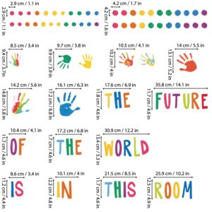 DECOWALL DS8-8050 Handprint Quotes Wall Stickers Decals Baby Art Hand Ink Inspirational Nursery Paint Classroom Gifts DIY Motivational Kids décor Girls Room Vinyl Door Sunday School Alphabet Posters