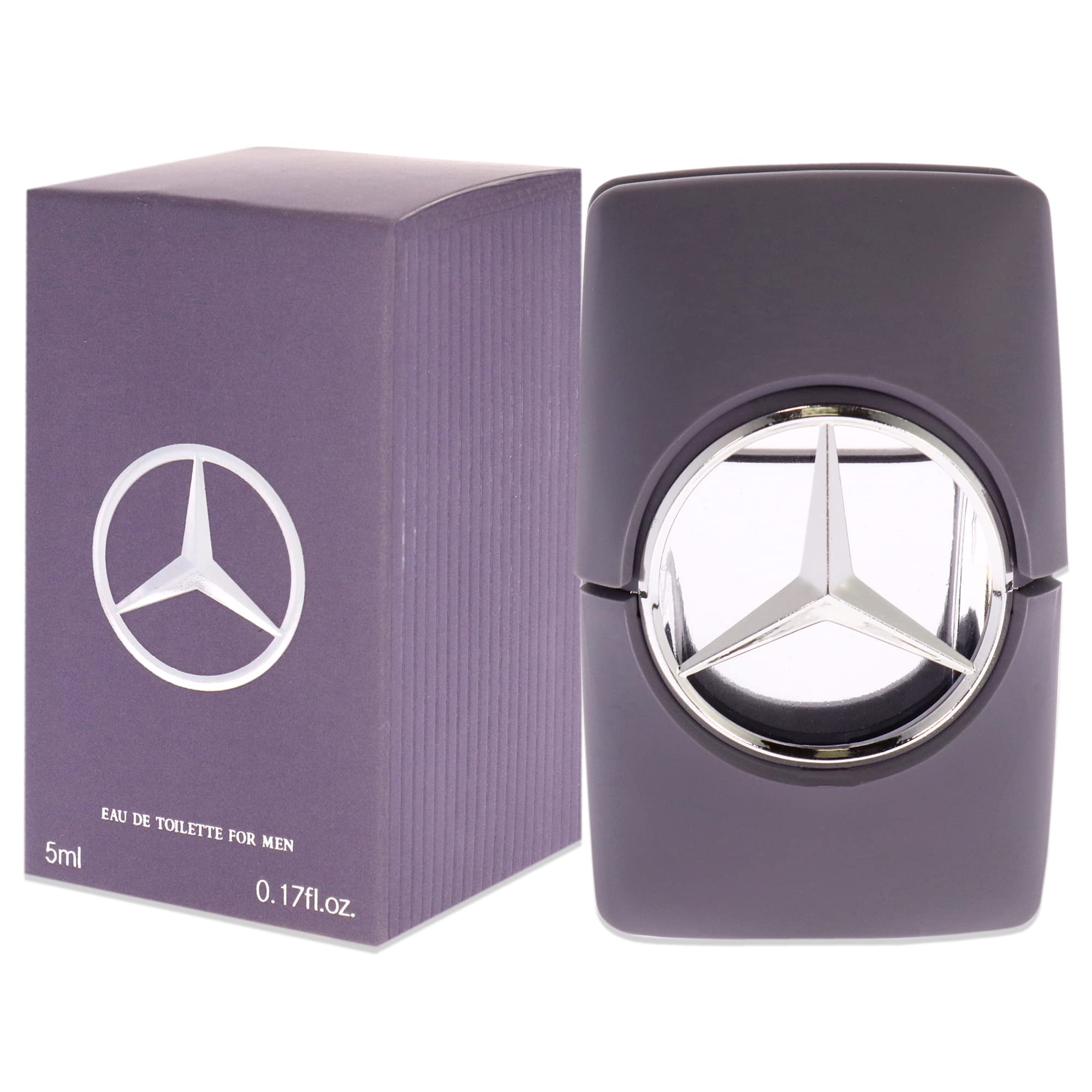 Mercedes-Benz Man Grey Perfume for Men - Amber Spicy Scent - Opens with Notes of Citruses and Pink Pepper - Blended with Sage and Ambroxan - Warm and Enveloping Fragrance - 0.15 oz EDT Spray