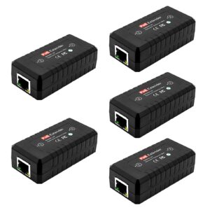 centropower 5-piece poe extender,1 channel ethernet extender/switch, poe repeater,poe amplifier, poe booster,10/100mbps, comply with ieee 802.3af, daisy chain 3 poe in series up to 400 meters