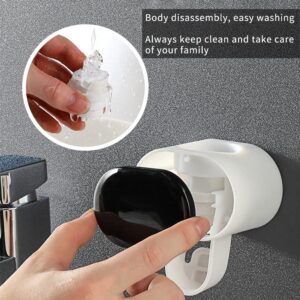 So Nice Toothpaste Dispenser【Dual Traffic Mode】 Wall Mount for Bathroom Automatic Toothpaste Squeezer, Black,Visualization of Toothpaste Flow Rate (Black)