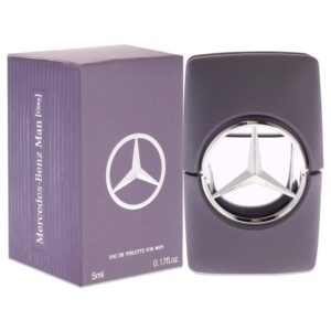 Mercedes-Benz Man Grey Perfume for Men - Amber Spicy Scent - Opens with Notes of Citruses and Pink Pepper - Blended with Sage and Ambroxan - Warm and Enveloping Fragrance - 0.15 oz EDT Spray