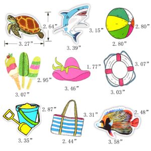 Summer Beach Stickers Ocean Animal Stickers Combo 100 PCS, Vinyl Waterproof Ocean Theme Stickers Bulk for Kids Teens Adults, Cute Sea Animal Stickers for Water Bottle, Laptop, Surfboard, Luggage