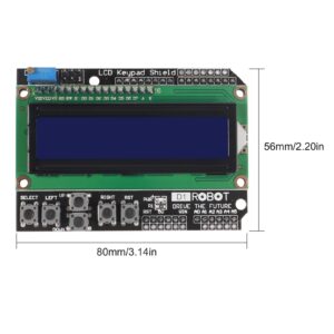 ACEIRMC 2pcs 1602 LCD Keypad Shield 1602 LCD Expansion Shield Board Blue Backlight 4.5-5.5V for Arduino R3 MEGA2560 Nano DUE Duemilanove Robot (5pcs)