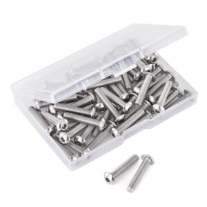 M5-0.8 x 50mm Button Head Socket Cap Screws Bolts 304 Stainless Steel Metric Machine, Allen Hex Drive, Bright Finish Fully Threaded 25PCS