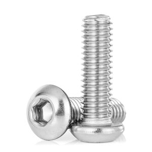 m5-0.8 x 50mm button head socket cap screws bolts 304 stainless steel metric machine, allen hex drive, bright finish fully threaded 25pcs