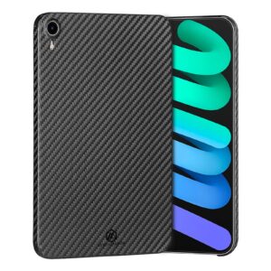 MONOCARBON Real Carbon Fiber Case for 8.3in ipad Mini 6/7,Shockproof & Anti-Scratch & Thin & Lightweight Protective Hard Cover for 2021 ipad Mini 6th Generation / 2024 New ipad Mini 7(A17 Pro)