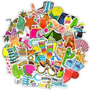 Summer Beach Stickers Ocean Animal Stickers Combo 100 PCS, Vinyl Waterproof Ocean Theme Stickers Bulk for Kids Teens Adults, Cute Sea Animal Stickers for Water Bottle, Laptop, Surfboard, Luggage