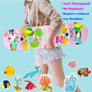 Summer Beach Stickers Ocean Animal Stickers Combo 100 PCS, Vinyl Waterproof Ocean Theme Stickers Bulk for Kids Teens Adults, Cute Sea Animal Stickers for Water Bottle, Laptop, Surfboard, Luggage