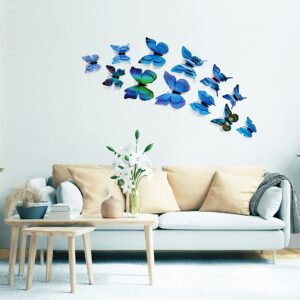 RENUIS 24pcs Butterfly Wall Decor,3D Butterfly Decals for Wall Sticker,Magnetic Butterflies Decor,Stickers for Kids Bedroom Party Wedding Crafts Decoration,Removable Mural Stickers Bedroom Decor