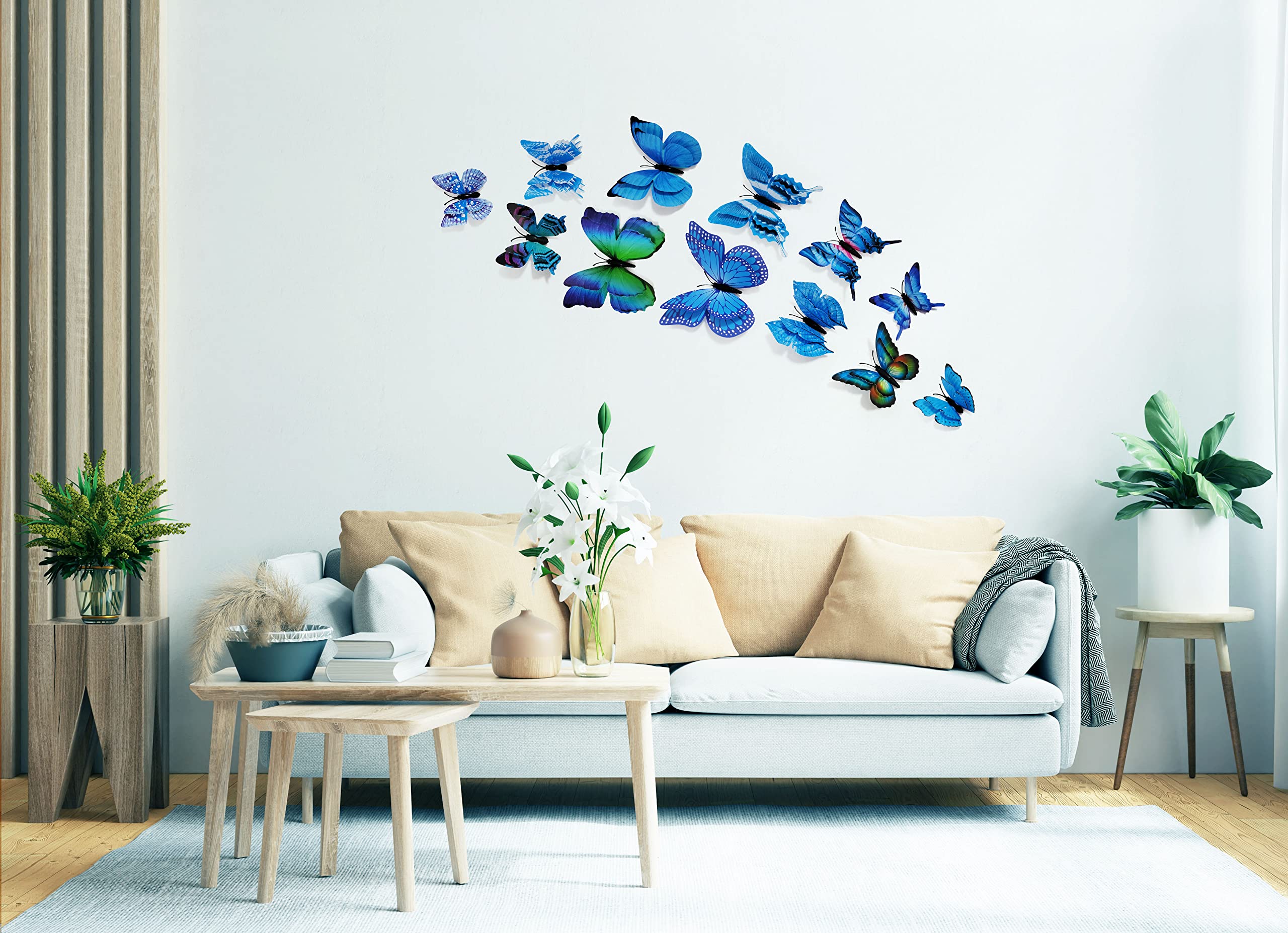 RENUIS 24pcs Butterfly Wall Decor,3D Butterfly Decals for Wall Sticker,Magnetic Butterflies Decor,Stickers for Kids Bedroom Party Wedding Crafts Decoration,Removable Mural Stickers Bedroom Decor