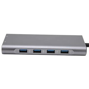 USB C Hub, 11 in 1 USB C to 4K HD HDMI, VGA, Ethernet, 100W PD, 2 USB 3.0, 2 USB 2.0, Audio, SD/TF Card Reader Multport Adapter for Macbook2019/2018/2017, Type C Devices, etc