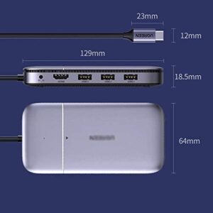 YIRENZUI USB C HUB USB Type 3.1 to M.2 B-Key 4K 60Hz USB 3.1 10Gbps USB C HUB Splitter Plug and Play use Stable and Fast Connection