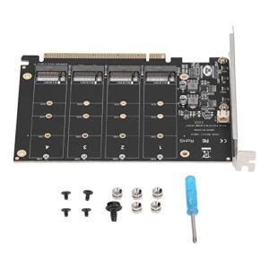 m.2 nvme ssd to pcie x16 adapter, dc power chip pcie x16 expansion card pcb material with screws for computer