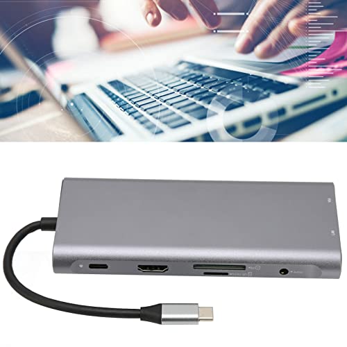 USB C Hub, 11 in 1 USB C to 4K HD HDMI, VGA, Ethernet, 100W PD, 2 USB 3.0, 2 USB 2.0, Audio, SD/TF Card Reader Multport Adapter for Macbook2019/2018/2017, Type C Devices, etc