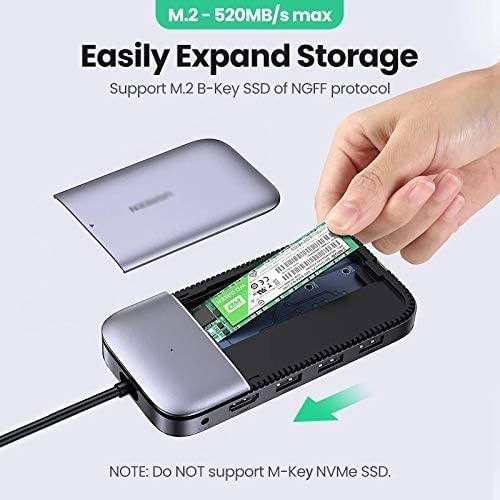 YIRENZUI USB C HUB USB Type 3.1 to M.2 B-Key 4K 60Hz USB 3.1 10Gbps USB C HUB Splitter Plug and Play use Stable and Fast Connection