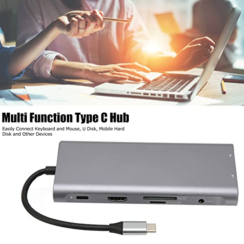 USB C Hub, 11 in 1 USB C to 4K HD HDMI, VGA, Ethernet, 100W PD, 2 USB 3.0, 2 USB 2.0, Audio, SD/TF Card Reader Multport Adapter for Macbook2019/2018/2017, Type C Devices, etc