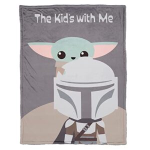 lambs & ivy star wars the kids with me grogu/the child/baby yoda baby blanket