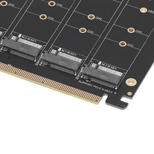 M.2 NVME SSD to PCIE X16 Adapter, DC Power Chip PCIE X16 Expansion Card PCB Material with Screws for Computer