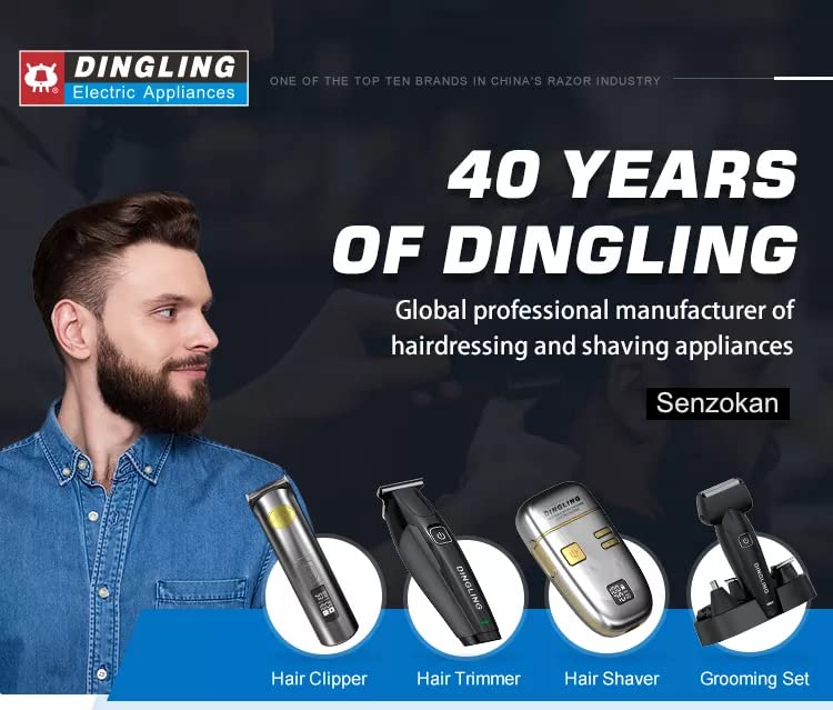 SENZOKAN - Dingling Factory - Foil Shaver 2 Blades - Dry or Wet Shaving - Rechargeable USB - Aluminium Titanium - Compact - Home and Travel. (Black)