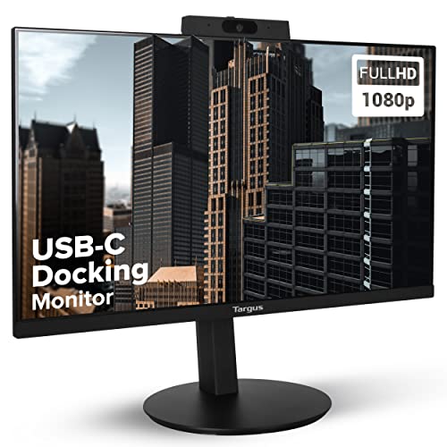 Targus 24-inch USB-C Docking Computer Monitor w/ 100W PD, Adjustable Height Mac PC Monitor 360 Degree Rotating 24 inch Monitor Gaming Monitor w/Dock, Dual Monitor Compatible w/DM4240SUSZ (DM4240PUSZ)