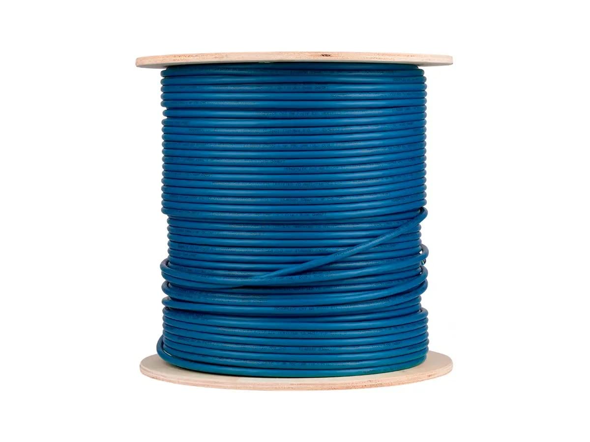 Monoprice Entegrade Cat8 Network Cable V2-1000 Feet - Blue | 2GHz S/FTP Solid, 22AWG, Bulk Bare Copper, 40G, for Networking, LAN, Modem, Router