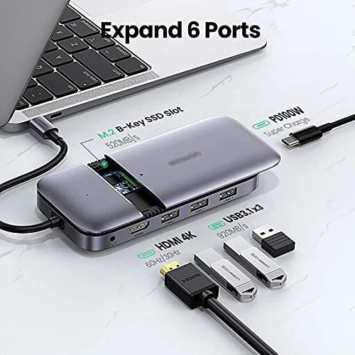 YIRENZUI USB C HUB USB Type 3.1 to M.2 B-Key 4K 60Hz USB 3.1 10Gbps USB C HUB Splitter Plug and Play use Stable and Fast Connection