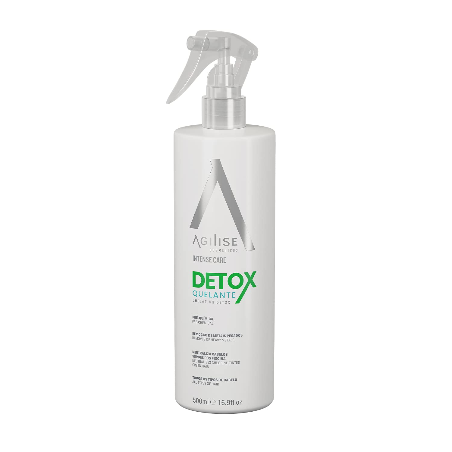 Pre Chemical Chelating Detox - Neutralizes Chlorine-Tinted Green Hair, Hair Products for Women, Intense Cleansing Treatment to Remove Buildup - VEGAN, Coconut Oil - 16.9fl.oz/500ml - AGILISE