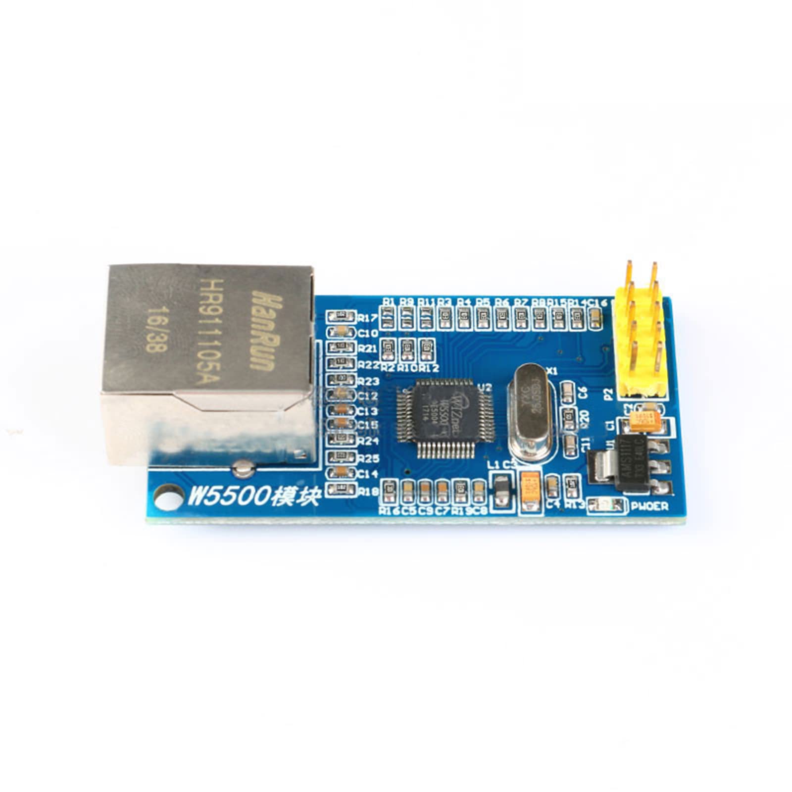 JESSINIE 2Pcs W5500 Ethernet Network Module SPI Interface Full Hardware TCP/IP Protocol 3.3V 5V W5500 STM32 Microcontroller Ethernet Network for Arduino