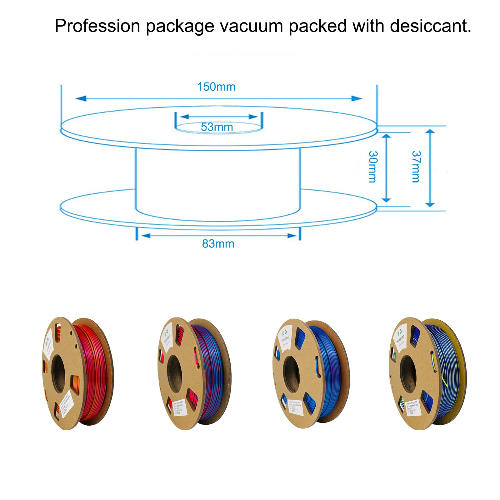 Mindahand Dual Color Pla Filament, 3D Printer Filament Bundle Silk PLA Filament 1.75mm Multicolor Pla Filament Cardboard Spool 4x250g