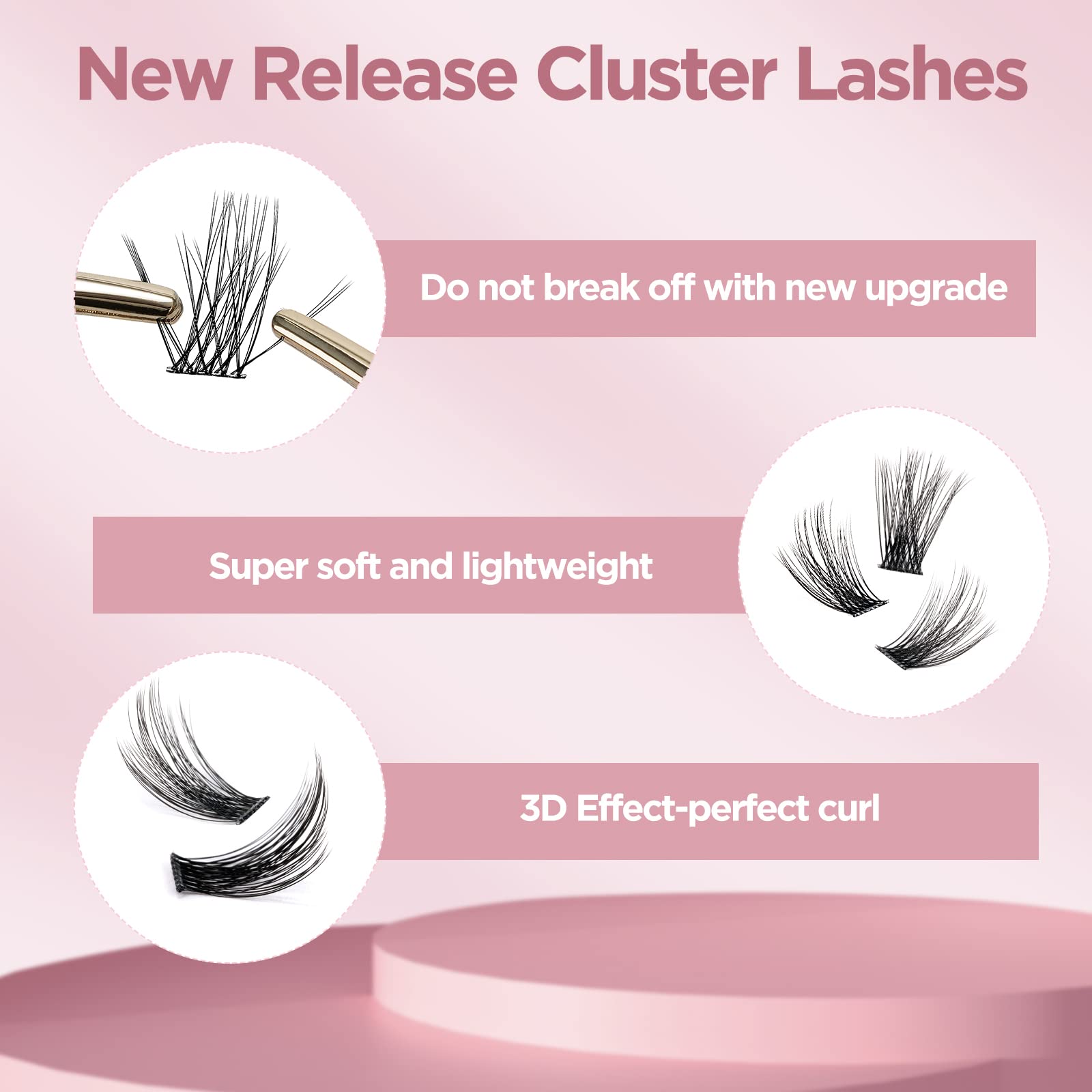 QUEWEL Lash Clusters 72 Pcs Wide Stem Cluster Lashes Mix8-16mm DIY Eyelash Extension Individual False Eyelashes Soft & Do Not Break for Personal Makeup Use at Home(QUH-S012-Mix8-16mm)