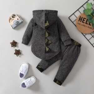 12-18 Month Boy Clothes Toddler Infant Long Sleeve Plaid Pocket Hoodie Tops + Pants Fall Winter Outfit Set 2Pcs,Camo hoodie clothes 12-18 months/100cm