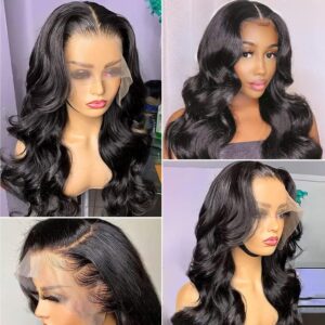 250 density human hair wig 13x4 HD Lace Front Wigs Human Hair Pre Plucked glueless wigs human hair Body Wave Wigs Human Hair Wigs For Black Women Frontal Wigs Human Hair Bleached Knots 20 Inch