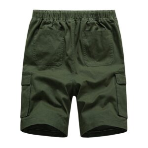 Maiyifu-GJ Men's Elastic Waist Cargo Shorts Relaxed Fit Casual Drawstring Outdoor Shorts Multi Pockets Summer Short Pants (ArmyGreen,3X-Large)