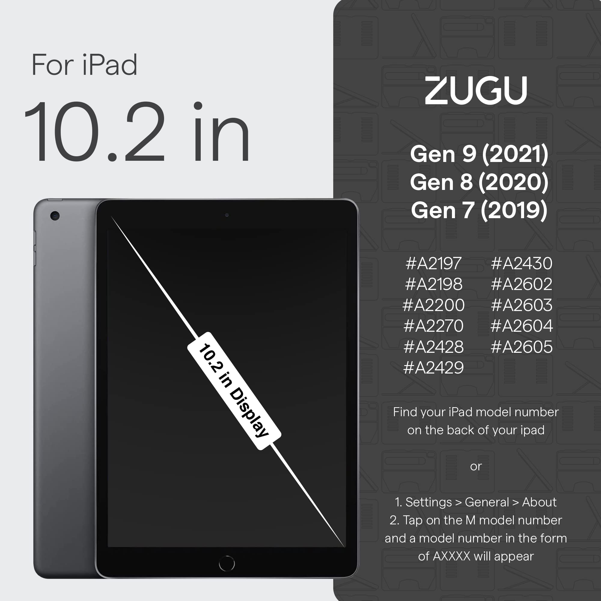 Zugu Case Screen Protector for iPad 10.2 inch (7th/8th/9th Gen) - Tempered Glass Scratch-Resistant Film - Fingerprint & Smudge-Resistant Protector - Includes Biodegradable Installation Guide