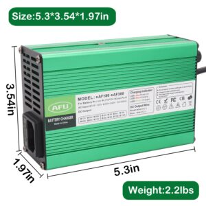 42V 5A Li-ion Charger for 10S 36V Li-ion Battery 42V Silver Aluminum Case Charger with Cooling Fan Output DC 5.5 x 2.5mm/5.5 x 2.1mm Plug