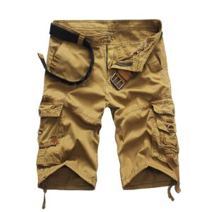 maiyifu-gj men's relaxed fit camo cargo shorts lightweight multi pocket outdoor short pants casual hiking tactical shorts (khaki,36)