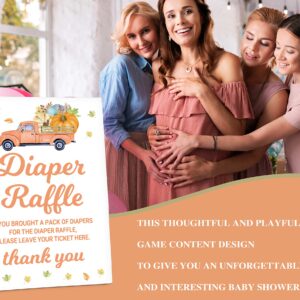 Gihyan Baby Shower Game Set - 1 Self-Standing Sign + 50 Guessing Cards, Fall Thanksgiving Day Diaper Raffle Tickets